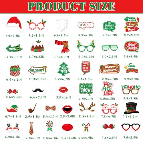 40Pcs Christmas Photo Booth Props Y624