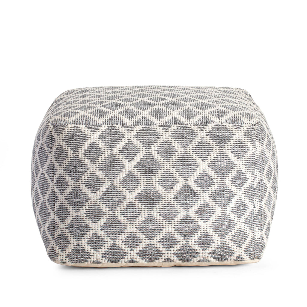 Gray & Ivory Pouf O469523