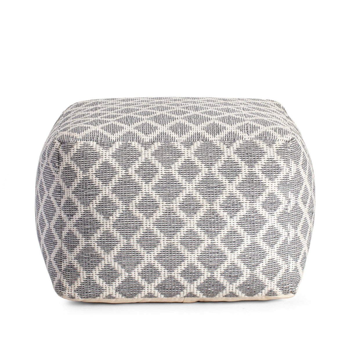 Gray & Ivory Pouf O469523