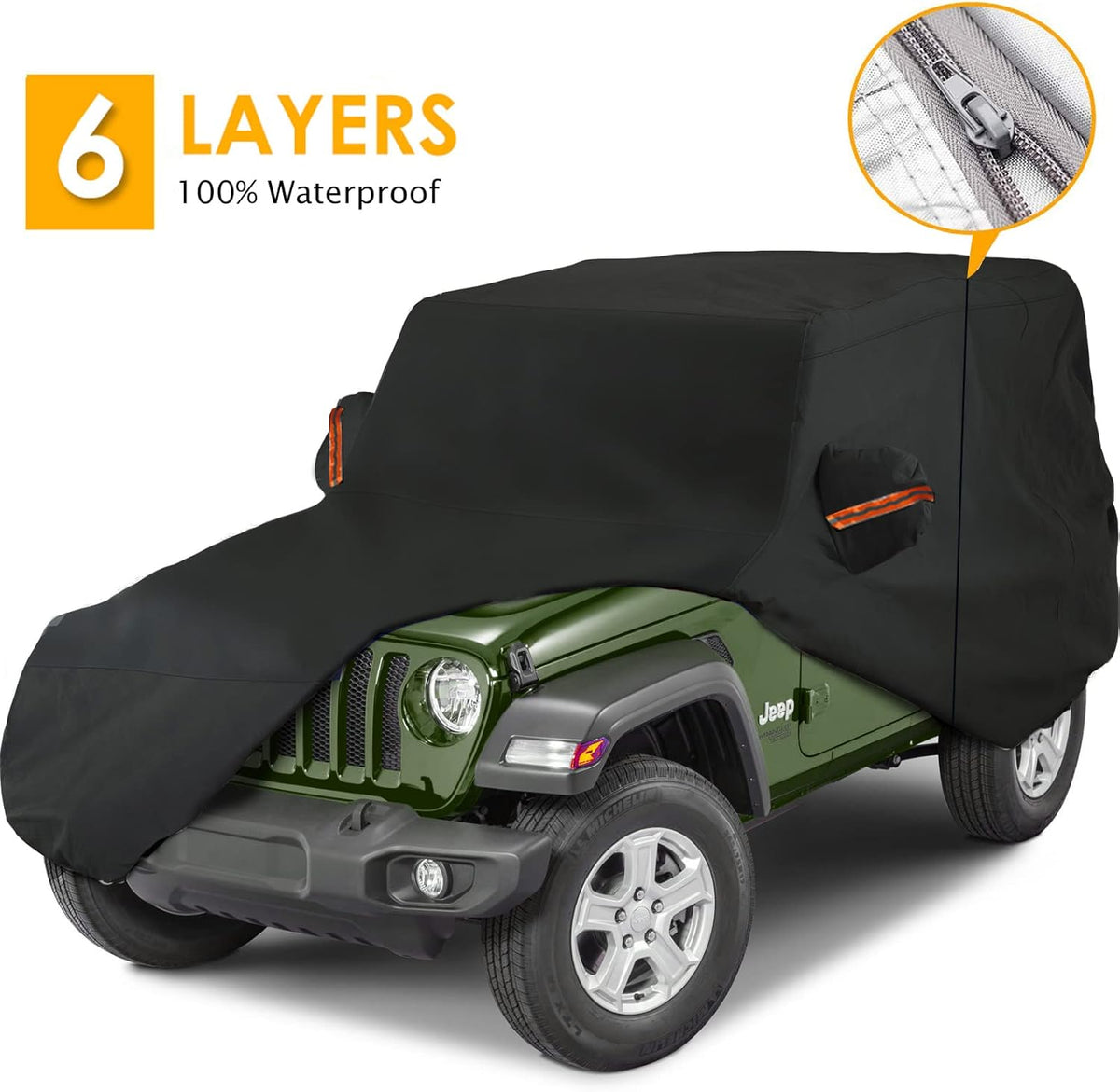 Gray Waterproof Car Cover for Wrangler 4 Door, Pack of 2 X582