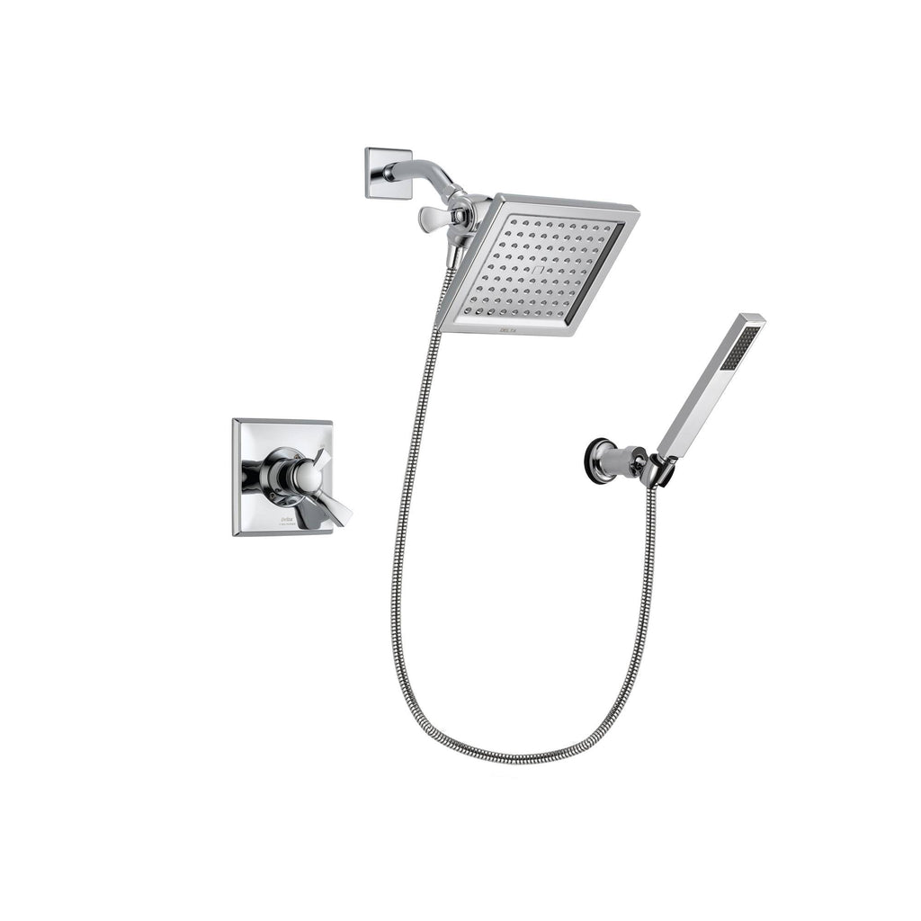 Chrome Shower Faucet System with Shower Head and Hand Shower E29078