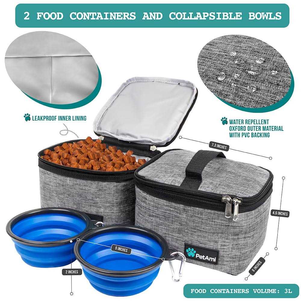 Dog Travel Bag with Food Container and Bowls S889
