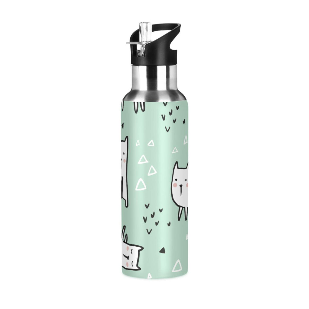 Green Vacuum Insulated Stainless Steel Water Bottle with Straw Lid 20 OZ G733