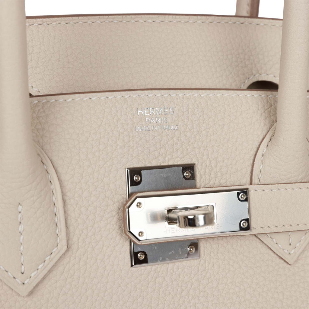 Birkin 30 Craie Togo Palladium Hardware O446