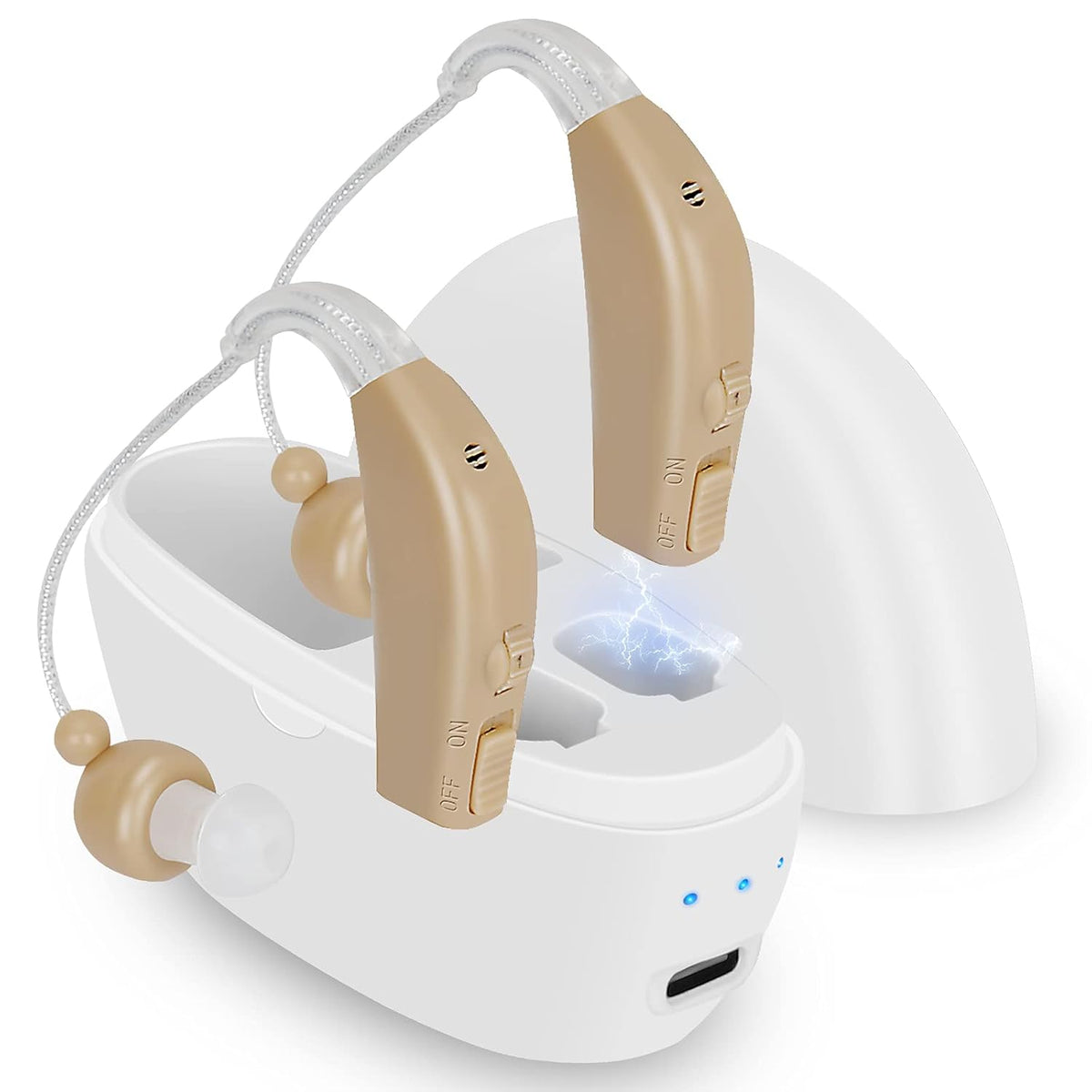 Rechargeable BTE Hearing Amplifier with Volume Control, Set of 2 N269