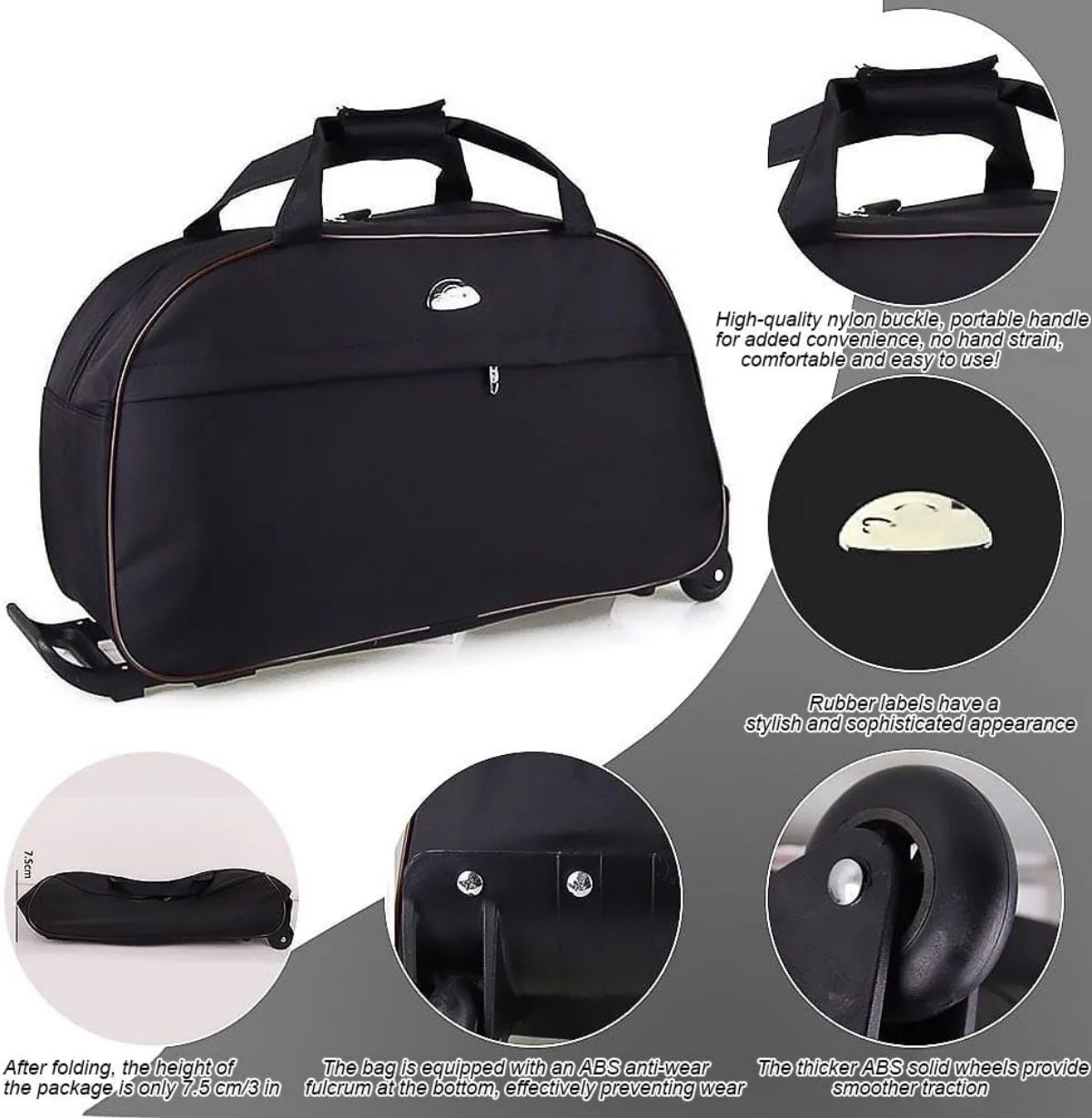 Rolling Duffle Bag with Wheels, 24" Carry On Luggage I67089