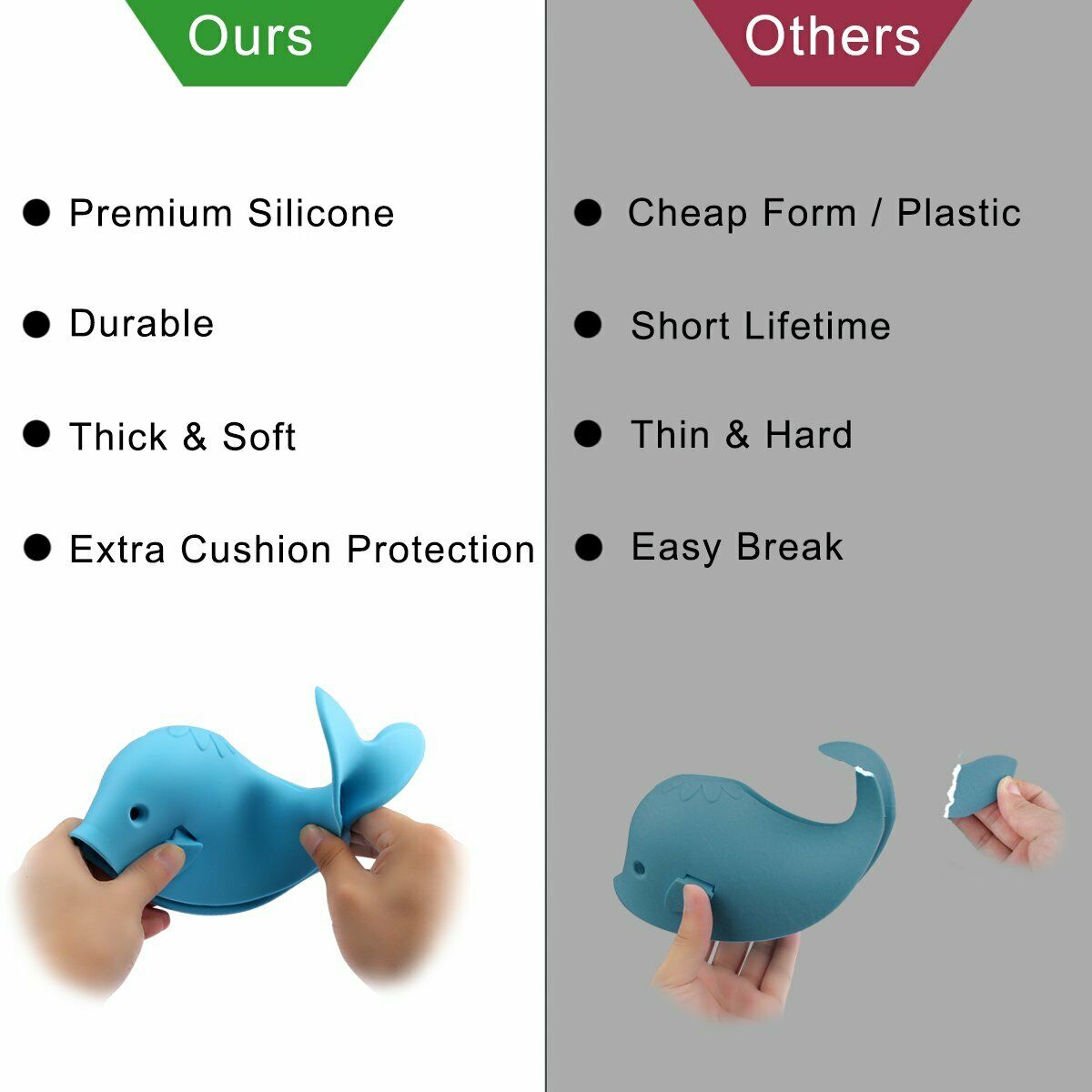 Silicone Whale Bathtub Faucet Cover Protector A533