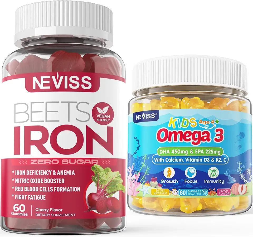 Iron Gummies 2 Pack + Kids Omega 3 Gummies 2 Pack K444