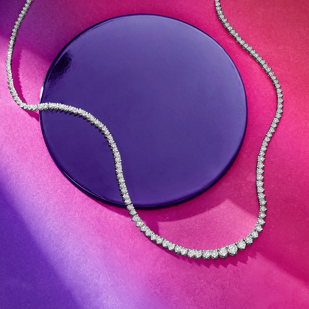 3.00 ct. t.w. Diamond Tennis Necklace in Sterling Silver U547