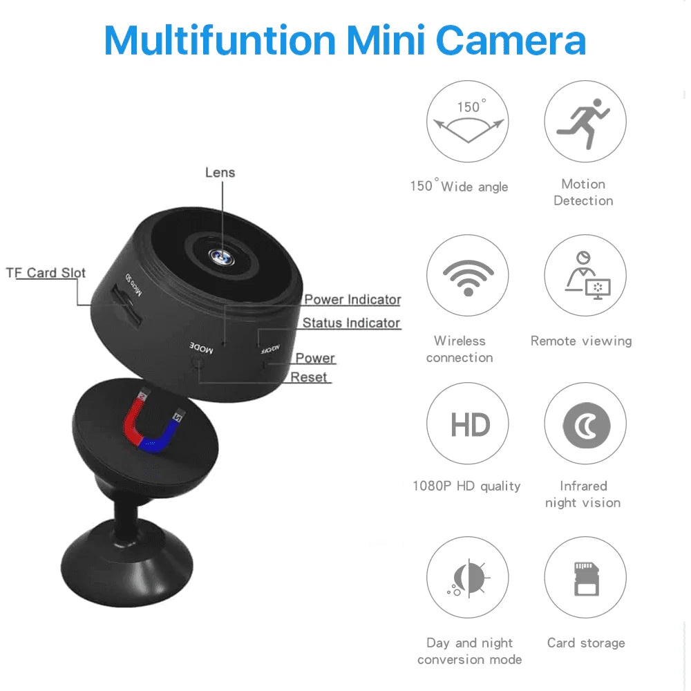 Wireless Wifi Night Vision 1080P HD Mini Indoor Camera A863865