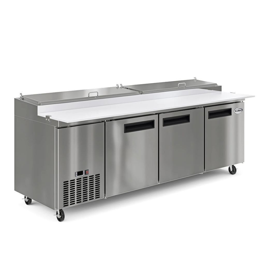 92 In. Three Door Stainless-Steel Pizza Prep Refrigerator S6703