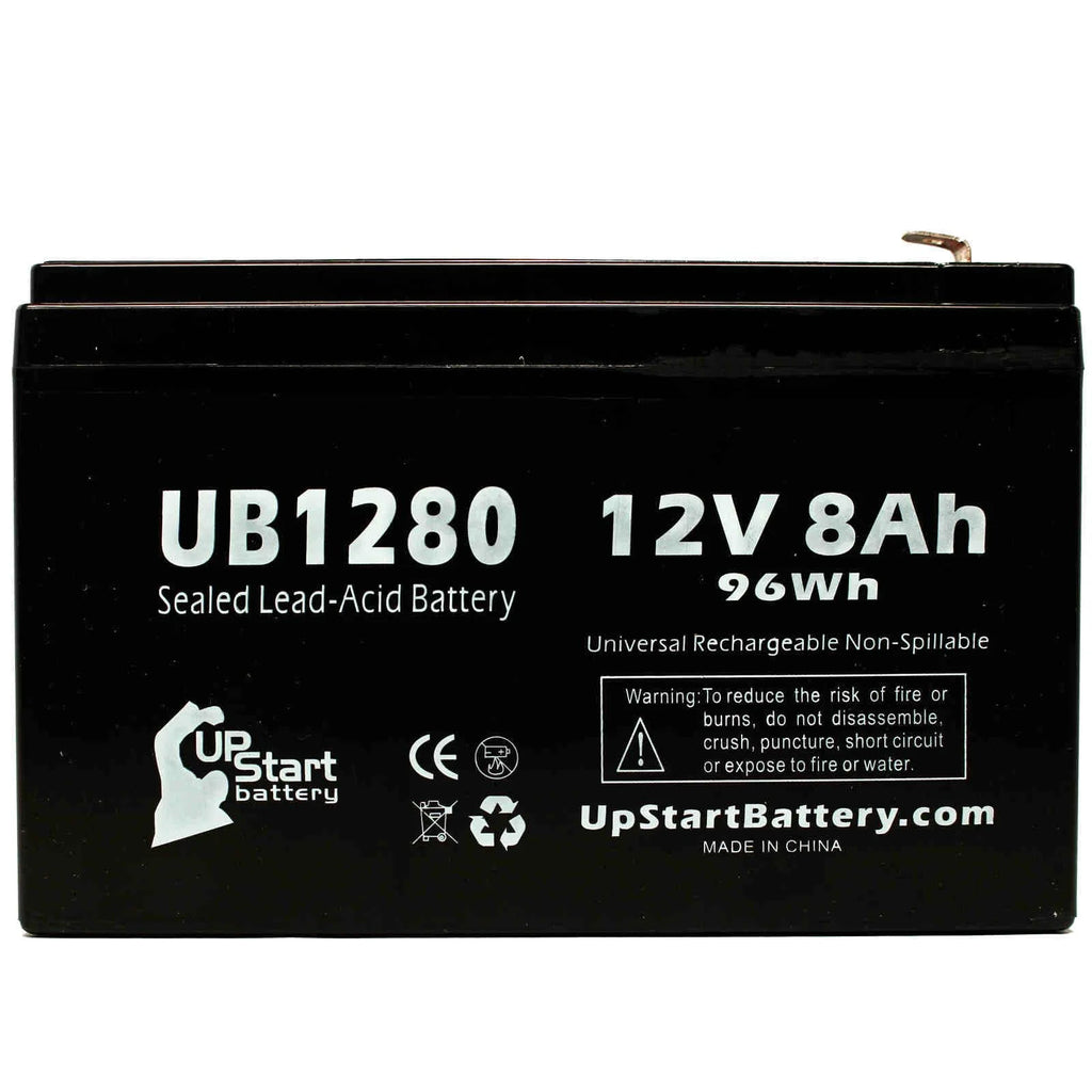 3x Pack Replacement Sealed Lead Acid Battery (12V, 8Ah, 8000mAh, F1 Terminal, AGM, SLA) with 6 F1 to F2 Terminal Adapters O9449
