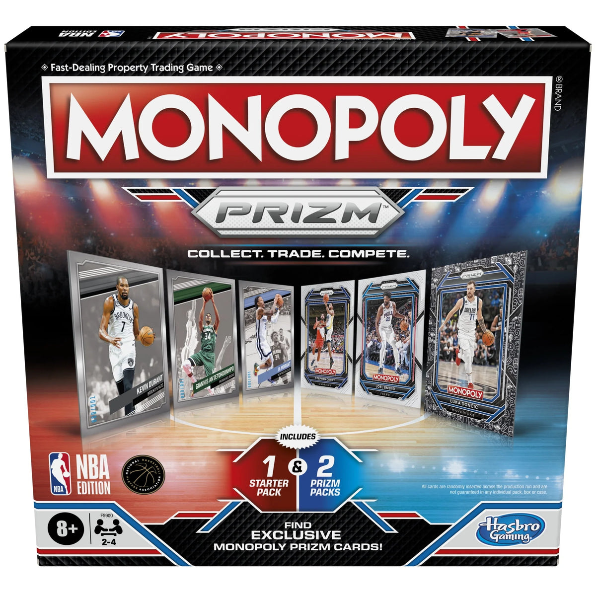 Monopoly Prizm NBA Edition Board Game with Trading Cards O91313