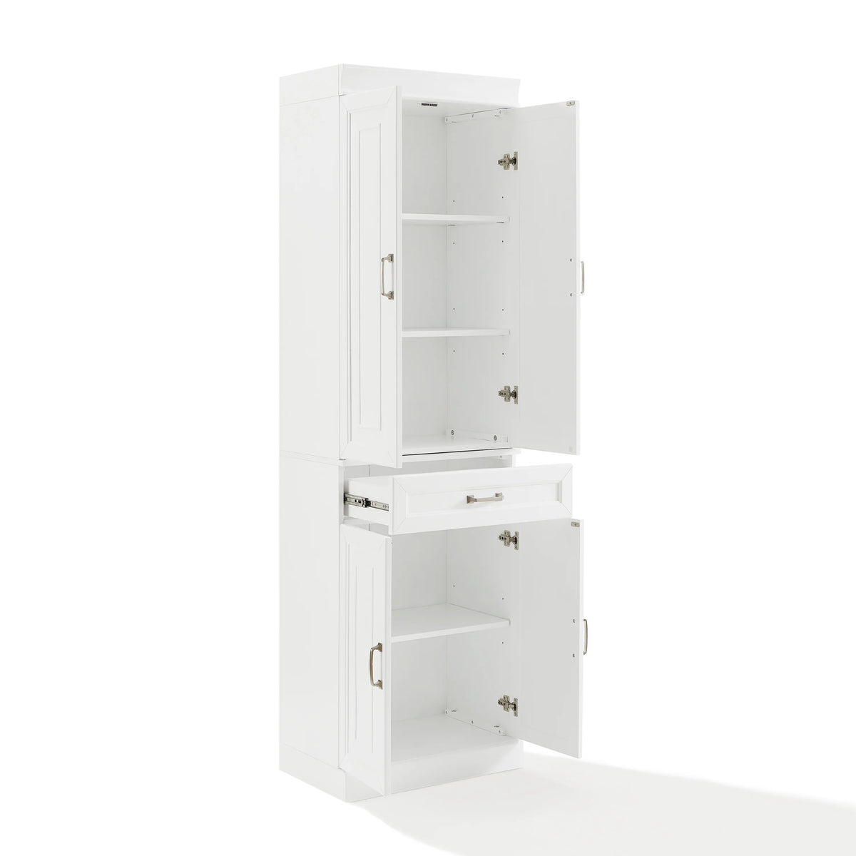 White MDF Wood Pantry (Set of 2) I153