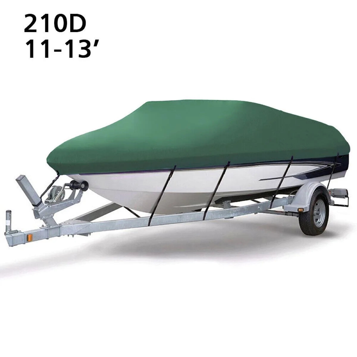 Green Waterproof Heavy Duty Boat Cover 11ft-13ft P429053
