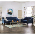 Blue Fabric Tufted 2-Piece Sofa Set Q886