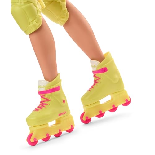 Collectible Doll Wearing Retro Skating Outfit and Roller Skating Q3848