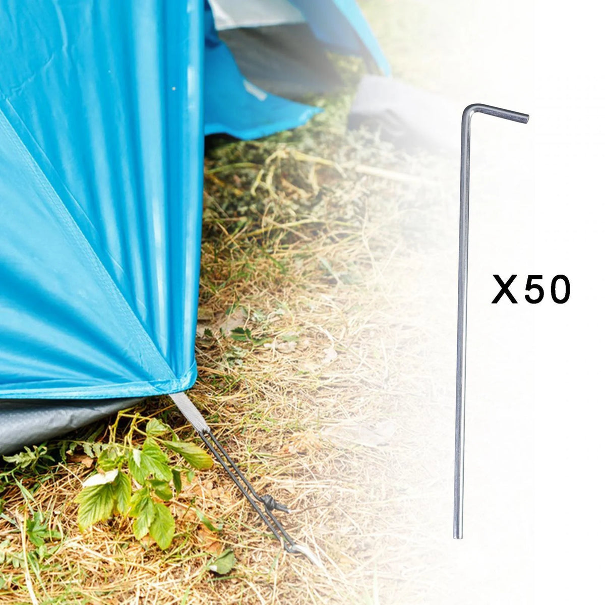 50x Heavy Duty Aluminum Alloy Tent Pegs Stakes J1427