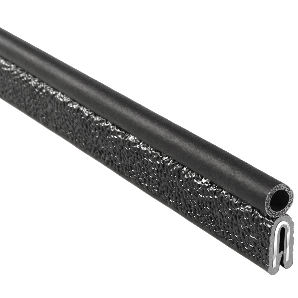 Trim Seal with Top Bulb, 3/16” Edge, 3/4” Bulb Seal Diameter, 25’ Length, PVC Plastic with EPDM Rubber Seal, Pack of 2 R318839