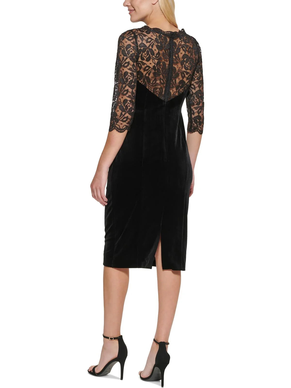 Velvet Lace Front Cocktail Dress T764357