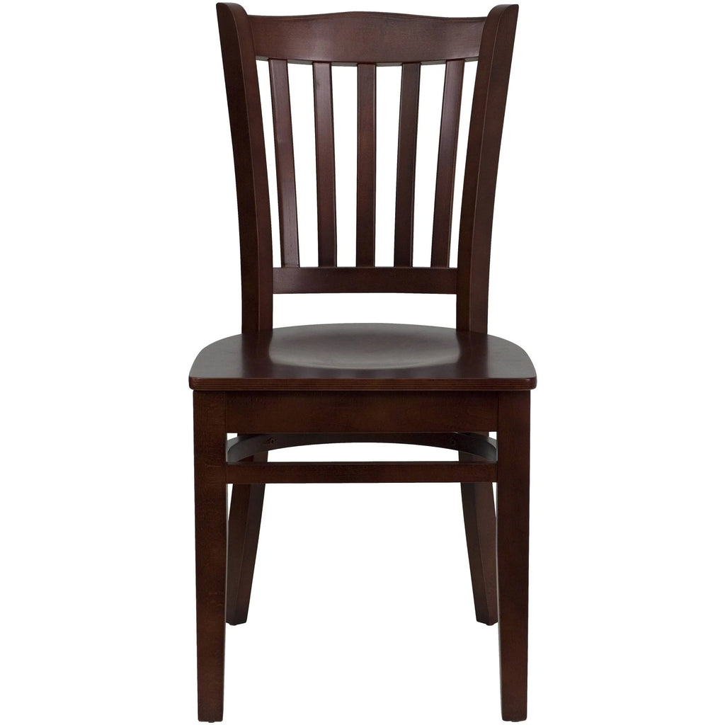 Brown Vertical Slat Back Restaurant Dining Chair T666316