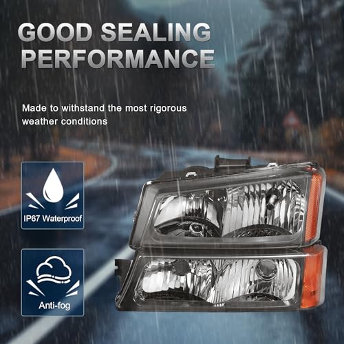 Black Housing Clear Lens Headlight Assembly B89400