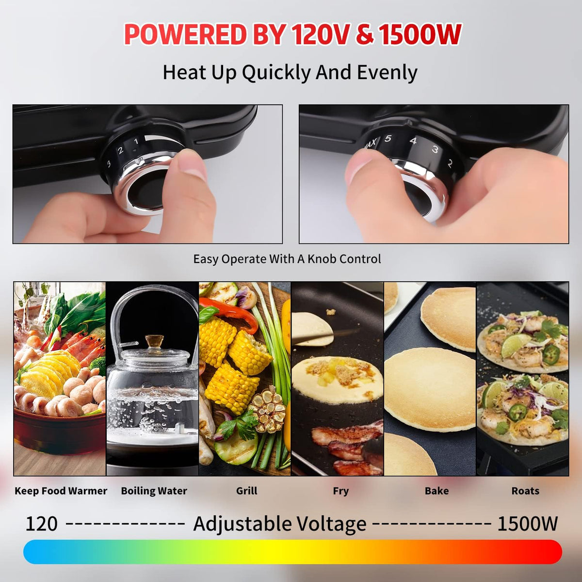 1500W Portable Electric Single Cooktop X766