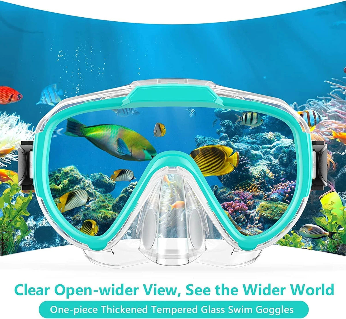 Adult Anti Fog Tempered Glass Swim Goggles with Nose Cover Z748686