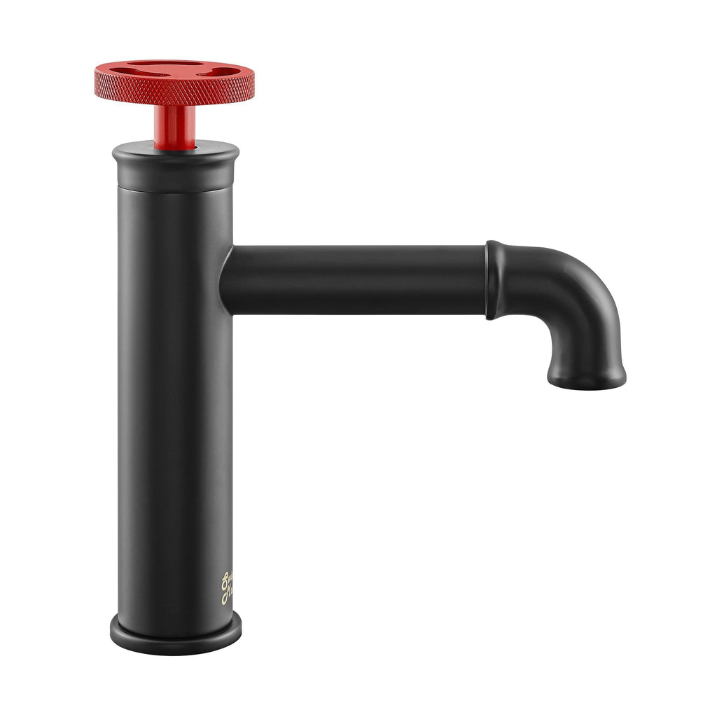 Red Single Hole Bathroom Faucet N8542