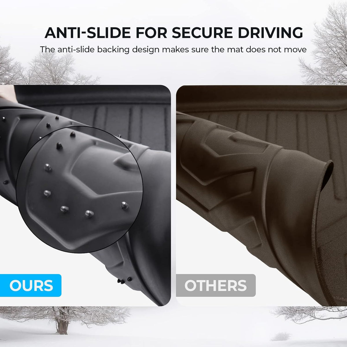 Black Rear Cargo Mat Trunk Liner Pack of 2 L15601