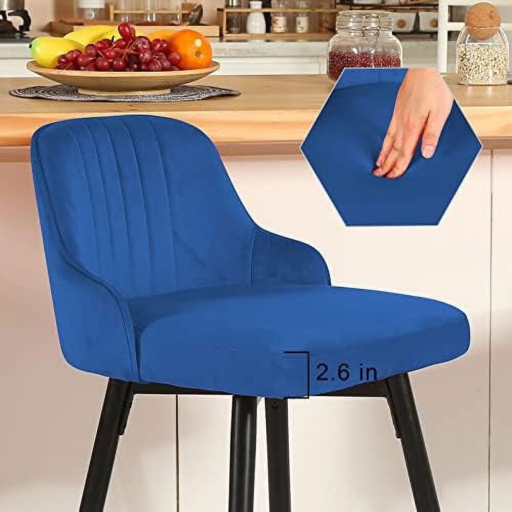 Gray Velvet Swivel Counter Height Stools Set of 2 Z9143