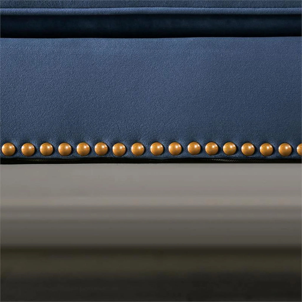 Blue Fabric Tufted 2-Piece Sofa Set Q886