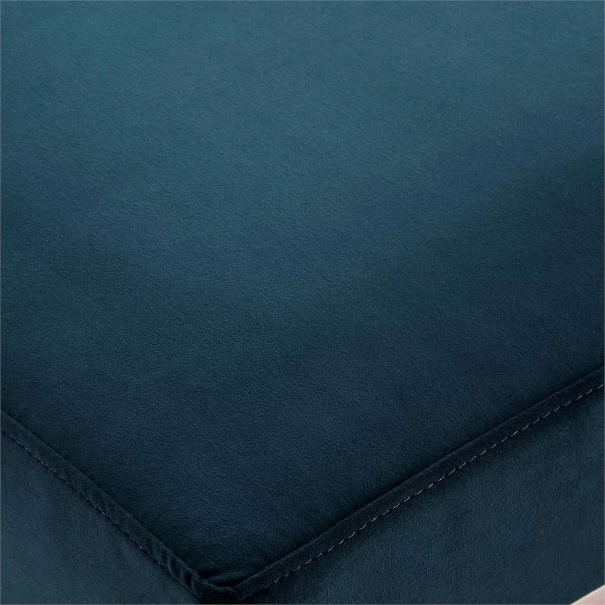 Blue Velvet Upholstered Bench with Stainless Steel Legs J3571