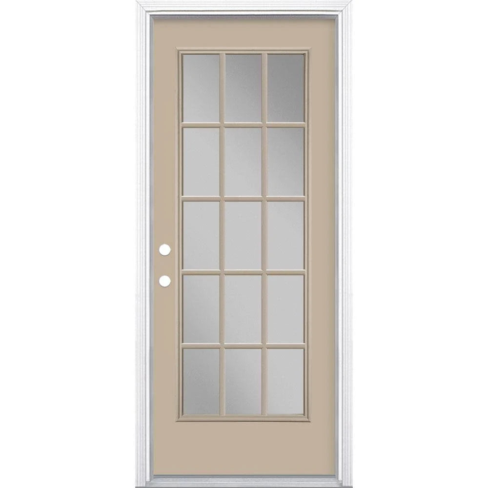 32 in. x 80 in. Clear Glass Painted Steel Prehung Front Door T598421