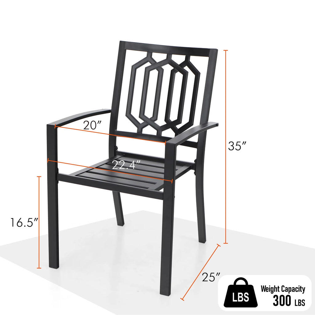 6-Piece Outdoor Patio Set with 10 FT Umbrella, 4 Stacking Chairs & Square Dining Table B471