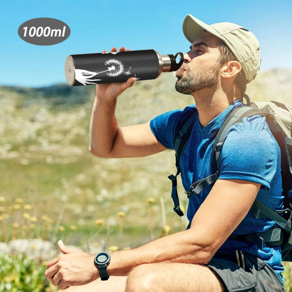 Stainless Steel Insulated Water Bottle with Straw Lid D797468