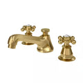 Widespread Deck Mount Lavatory Faucet with Pop-Up Drain in Satin Gold M7963