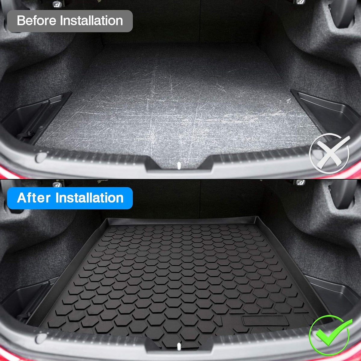 Black Non-Slip TPO Car Cargo Mat Pack of 2 D64877