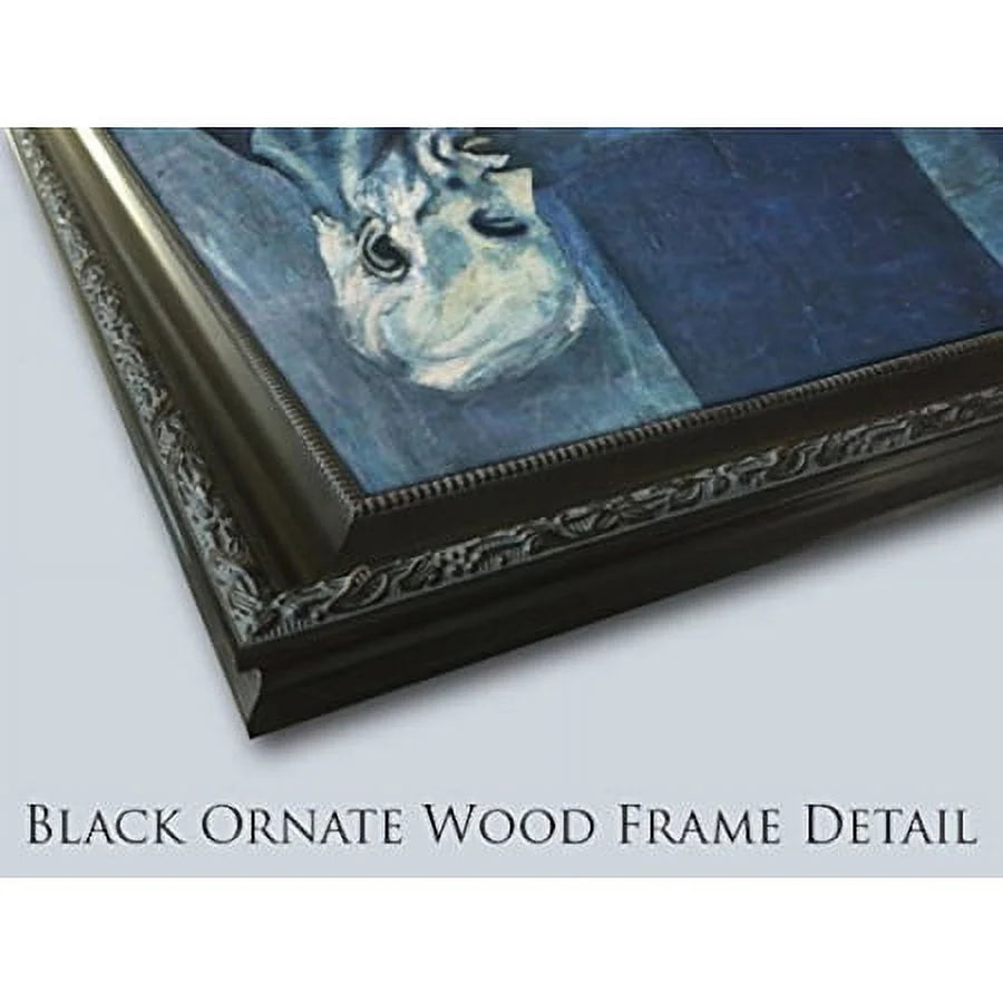Black Ornate Wood Framed Art Print D8058