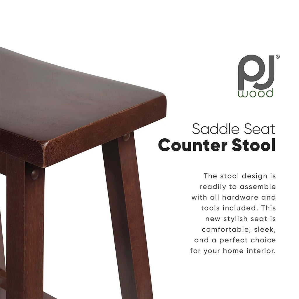 Walnut 29-Inch Saddle Seat Counter Stools Set of 4 O4948