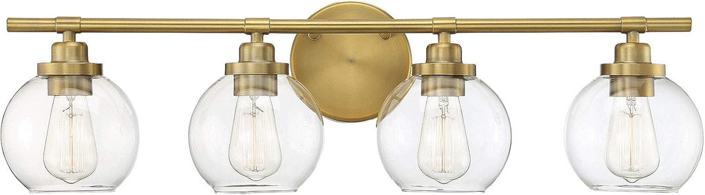 Satin Nickel 4-Light Bathroom Vanity Light S6583
