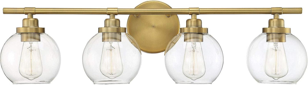 Satin Nickel 4-Light Bathroom Vanity Light S6583