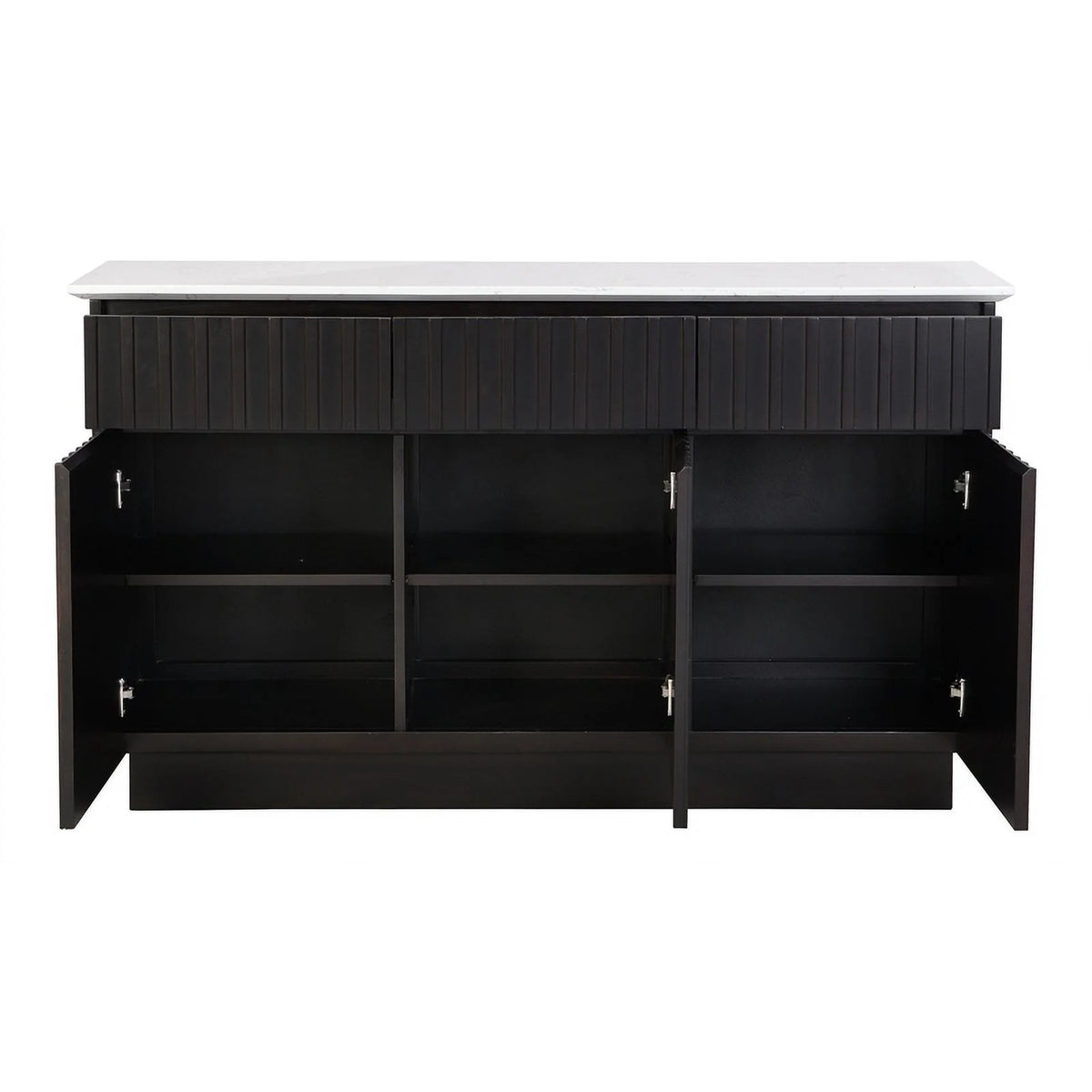 3-Door Wood Server with Marble Top N3120
