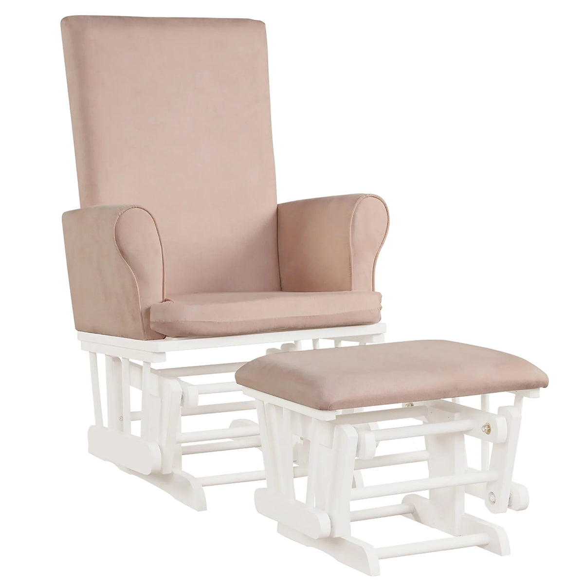 Pink Rocking Chair and Ottoman Set with Cushion F755272