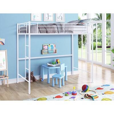 White Twin Loft Bed G813598