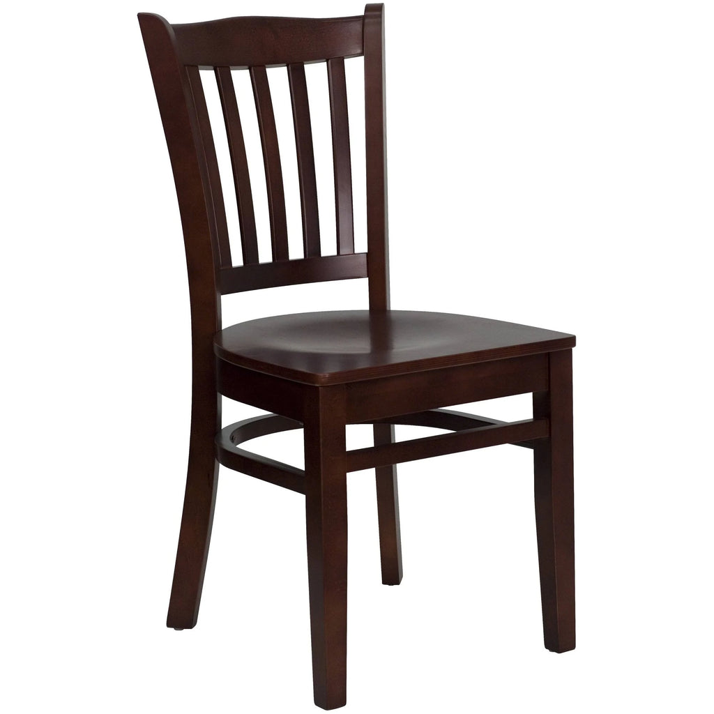Brown Vertical Slat Back Restaurant Dining Chair T666316
