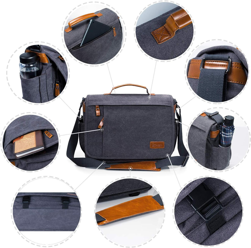 Camera Messenger Bag for DSLR Cameras Laptop 15.6inch Shoulder Bag with Camera Insert Sleeve F98074