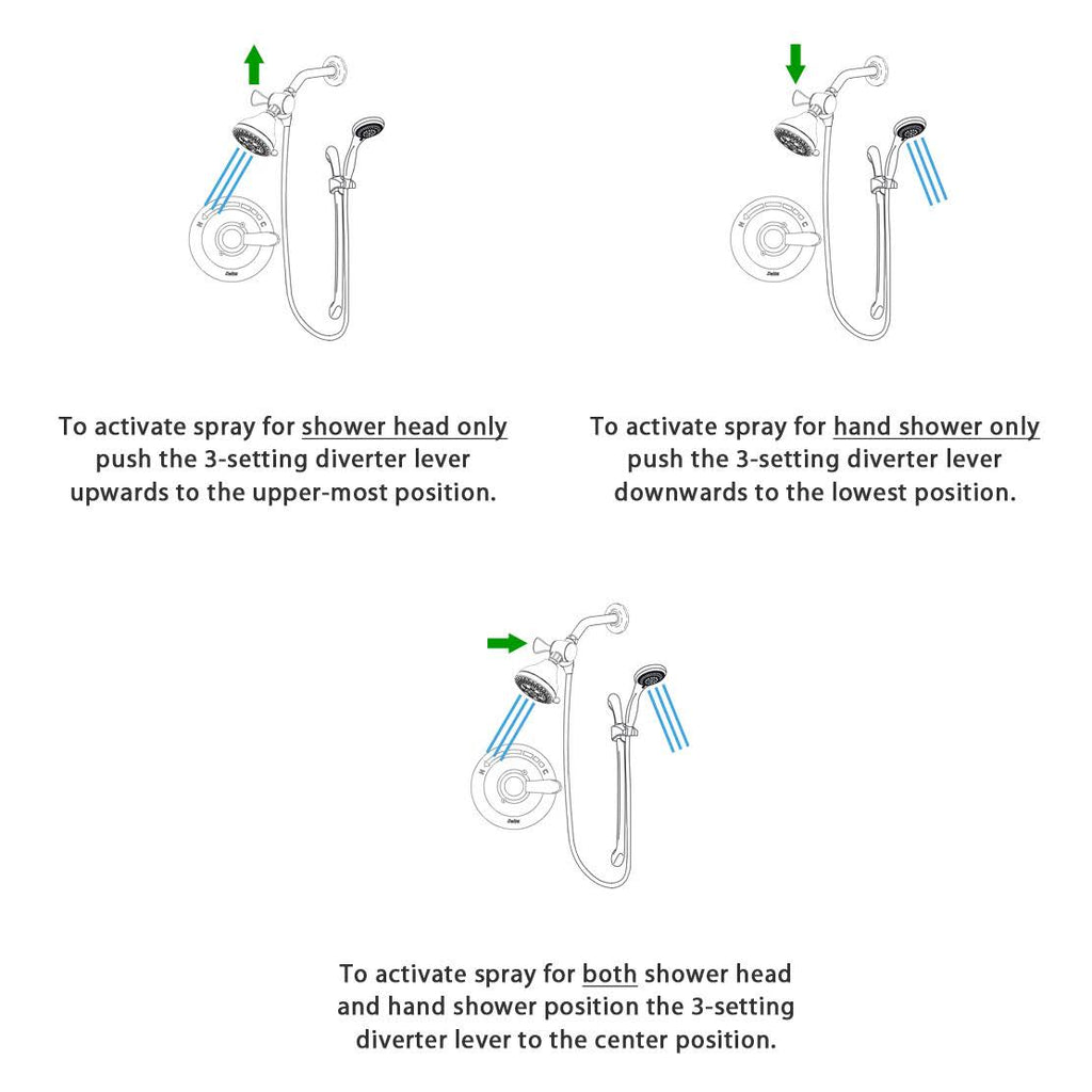 Chrome Shower Faucet System with Shower Head and Hand Shower E29078