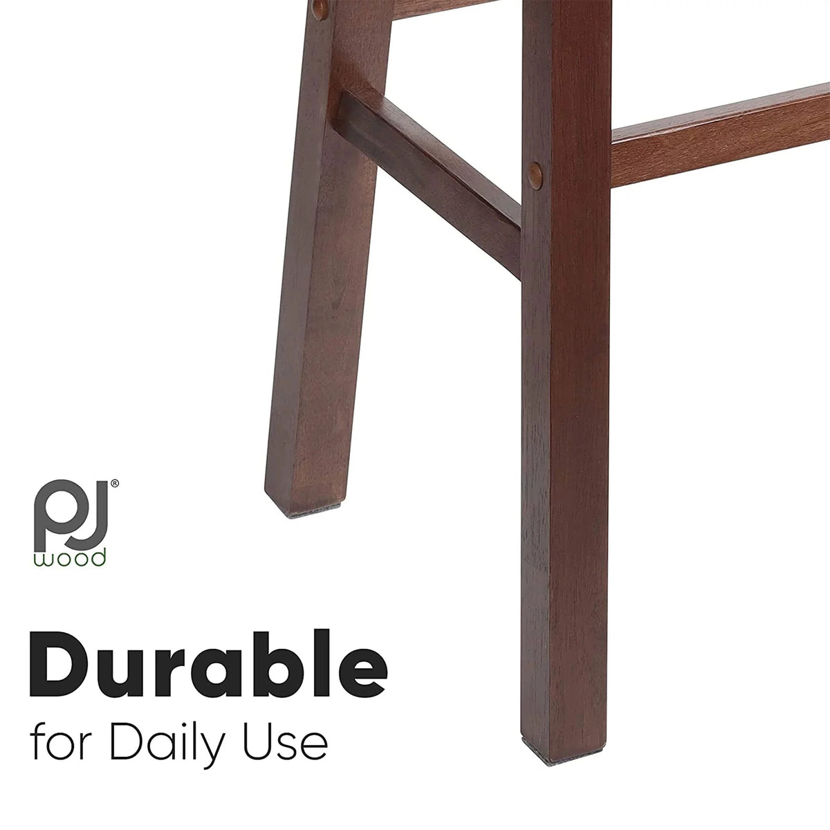 Walnut 29-Inch Saddle Seat Counter Stools Set of 4 O4948